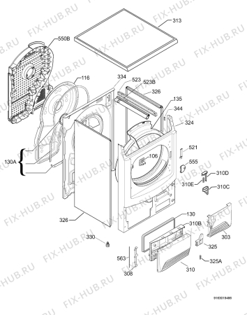 Взрыв-схема сушильной машины Rex Electrolux RDI97150W - Схема узла Housing 001